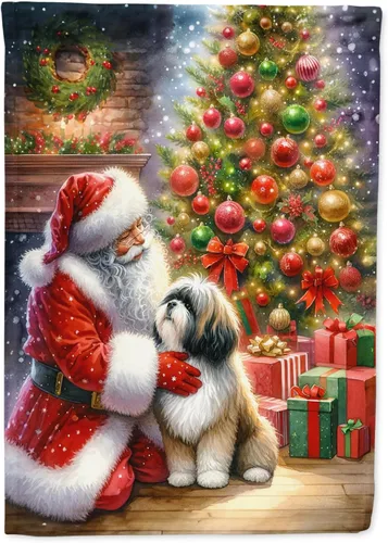 Miniatura 40 de Caroline's Treasures DAC4159CHF - Bandera de casa de Husky siberiano y Papá Noel para porche, grande, para colgar en la pared, poliéster