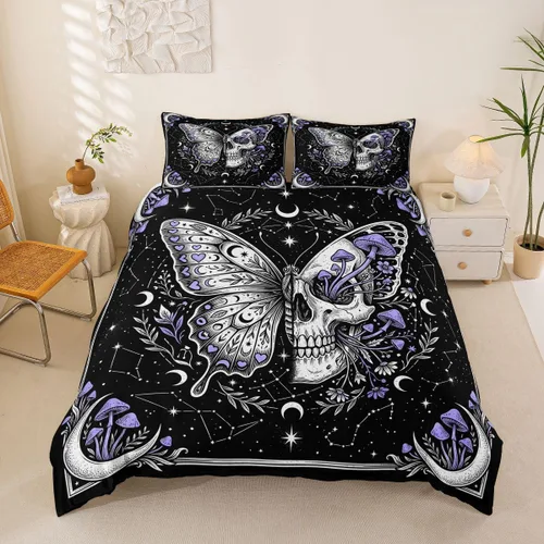 Miniatura 18 de Funda de edredón con estampado de extraterrestre, juego de ropa de cama de nave espacial para niños y niñas, decoración de habitación