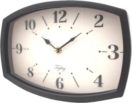 Miniatura 3 de Reloj de pared negro retro rectangular de metal, funciona con pilas, estilo antiguo de diseño para cocina, sala de estar u oficina, pequeño
