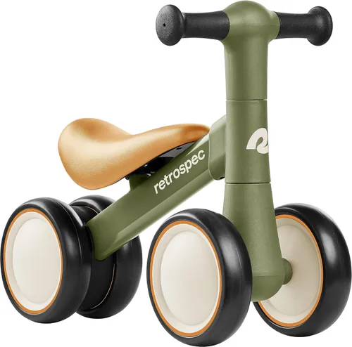 Retrospec Cricket 2 Baby Walker Balance Bike with 4 Wheels - Safe Learning Toy for Ages 12-24 Months - Scratch-Resistant Indoor Outdoor Toddler