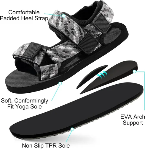 Miniatura 2 de Sandalias unisex para niños grandes con correas ajustables, sandalias atléticas para exteriores, zapatos casuales