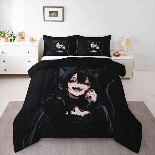 Miniatura 8 de Erosebridal Edredón de sirena azul para niñas, ropa de cama de unicornio lindo de 3 piezas para niños, juegos de ropa de cama y colecciones