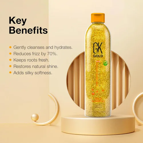 Miniatura 3 de GK HAIR Gold Shampoo - Limpiador hidratante para el cabello de 8.5 onzas con aloe vera y manteca de karité para cabello seco dañado, control