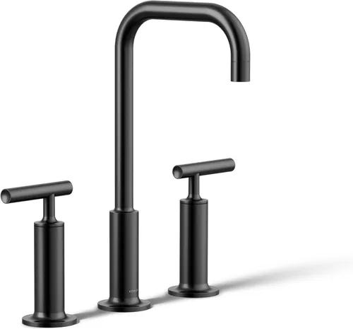 Miniatura 42 de KOHLER K-14408-4-2MB Purist - Grifo de lavabo de baño generalizado, 3 agujeros, manijas de palanca alta generalizadas y boquilla de cuello de cisne