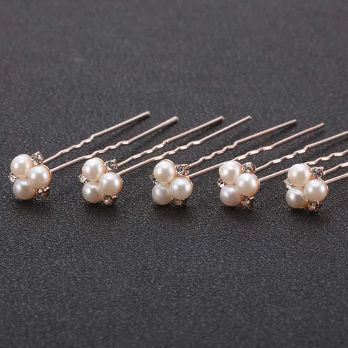 Miniatura 3 de WILLBOND 18 piezas de horquillas de pelo con perlas, accesorios para el cabello de boda para novias y damas de honor, pinza de cristal para novias