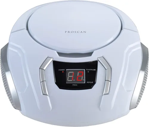 Miniatura 3 de Proscan Elite - Boombox portátil de CD con radio AM/FM - Blanco