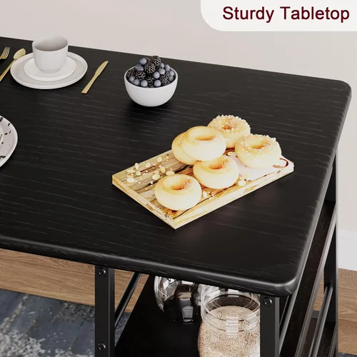 Miniatura 8 de Juego de mesa de comedor IDEALHOUSE para 2, mesa de cocina de altura de mostrador y sillas, juego de mesa de bar con 2 taburetes tapizados, juego