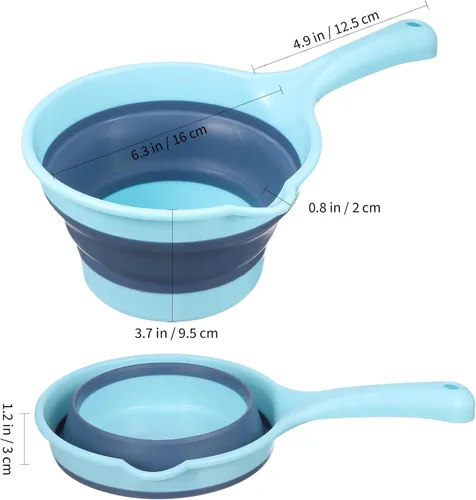 Miniatura 2 de Cucharón de agua plegable de 10.62 pulgadas, cuchara de agua plegable multiusos para cocina, jardinería, baño, uso doméstico, recipiente de plástico