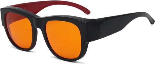 Miniatura 8 de Eyekepper Reducción de Luz Azul al 100%, Gafas de Computadora de Bloqueo Anti-Azul Fitover con Lente Extra Ámbar 1804-negro-100% bloqueo de luz azul