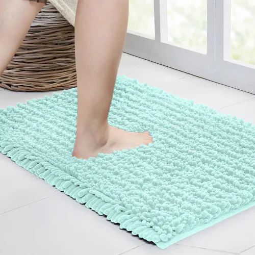 Miniatura 76 de Walensee Alfombra de baño antideslizante (24x17 pulgadas, rosa polvoriento) absorbente de agua, súper suave, lanuda de felpilla, lavable a máquina