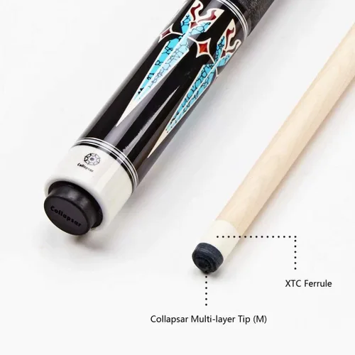 Miniatura 5 de Collapsar CH - Taco de billar con estuche de tacos suaves, palos de billar profesionales personalizados de 58 pulgadas con puntas de 0.512 in, eje