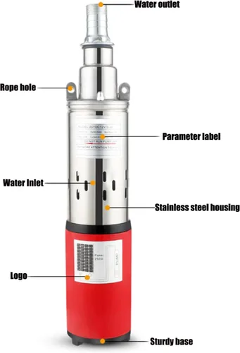 Miniatura 5 de Bomba sumergible de pozo profundo de 1 pulgada 300 W, acero inoxidable, 36 V, 48 V, 60 V, bomba de pozo profundo para pozo, ganado, depósito de agua