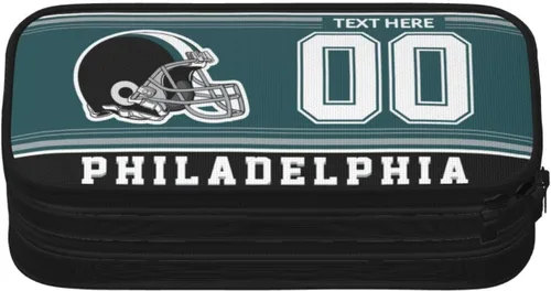 Miniatura 7 de Estuche para lápices Philadelphia, caja de lápices con nombre y número, estuche personalizado de estilo de fútbol, estuche de bolígrafo