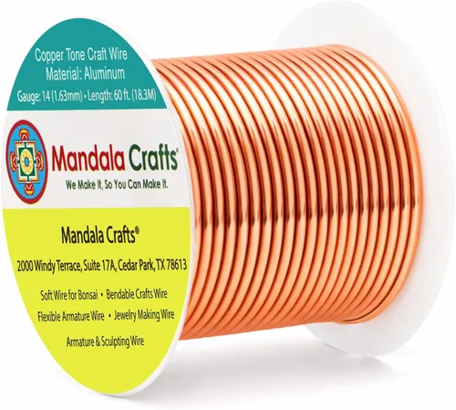 Miniatura 191 de Mandala Crafts - Alambre de aluminio anodizado de 8 calibre para hacer joyas - 9.75 m de alambre flexible negro colorido - Flexible para bonsái