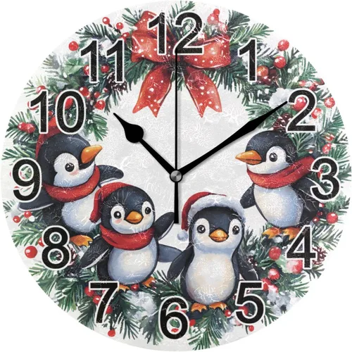 Miniatura 34 de Hummingbird - Reloj de pared de resorte redondo de 10 pulgadas, sin tictac, silencioso, funciona con pilas, reloj analógico atómico de cuarzo
