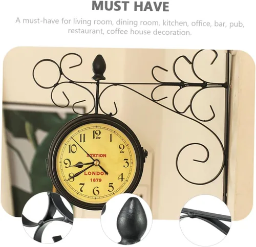 Miniatura 7 de Cabilock Reloj de pared decorativo grande de péndulo rústico para sala de estar, decoración del hogar, oficina, dormitorio