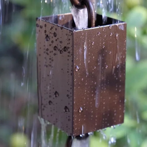 Miniatura 2 de Nutshell Stores Cadena de lluvia cuadrada de aluminio Kenchiku - Bronce - 8 pies