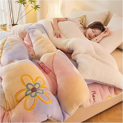 Miniatura 12 de ZTGL Comfort - Manta de cama pesada de alta calidad, reversible, edredón alternativo de plumón sintético, súper cálido, suave terciopelo de cordero