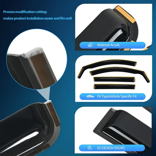 Miniatura 2 de Nilight Visera de ventana compatible con GMC Terrain 2018 2019 2020 2021 2022 2023 2024 Viseras de ventana de ventilación, protectores de lluvia