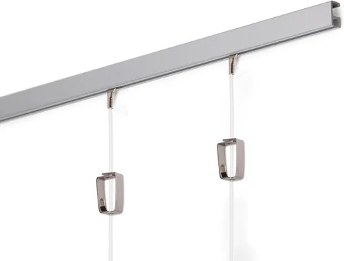 STAS Minirail - Juego de sistema para colgar cuadros, cubre 4.92 pies de espacio de pared, riel de imagen más pequeño y kit de galería colgante de
