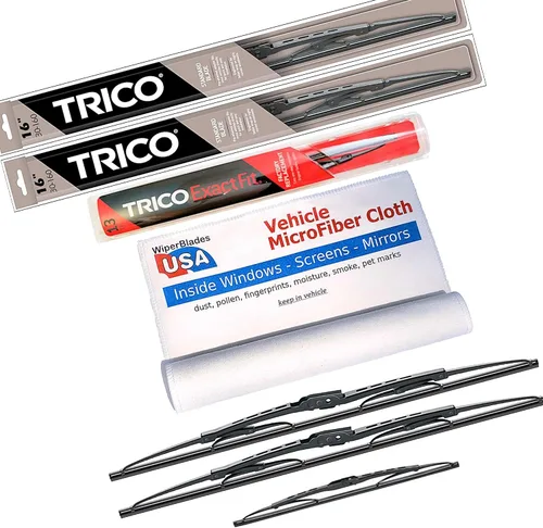 Miniatura 35 de Juego de 2 limpiaparabrisas para Chrysler 300 Driver/Pass Trico 1970 Driver/Pass Trico, juego de 2 unidades con paño interior de microfibra