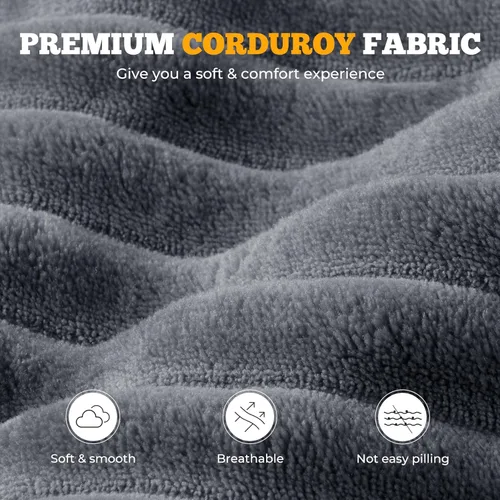 Miniatura 3 de Sofá cama seccional modular de 113", sofás de nube convertibles para sala de estar con otomana, juego de sofá cama de pana sin estructura de 6 Gris