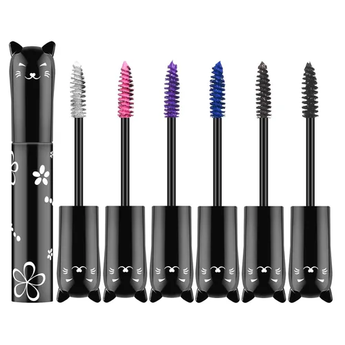 Ownest Juego de rímel de 6 colores, rímel colorido arcoíris para pestañas encantadoras, resistente al agua, juego de maquillaje de pestañas de color