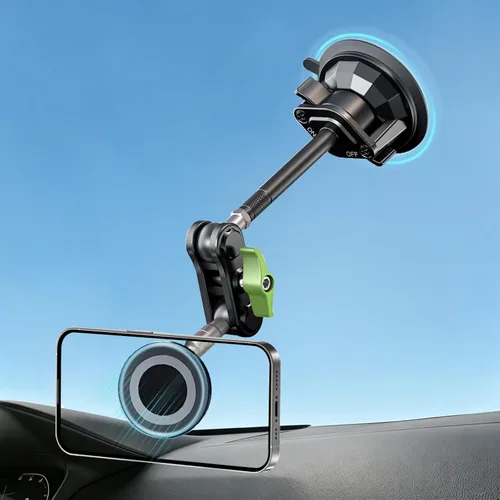 Miniatura 9 de HEMMOTOP Soporte de teléfono con ventosa para automóvil, soporte de teléfono celular de metal resistente de 12 pulgadas para parabrisas, brazo