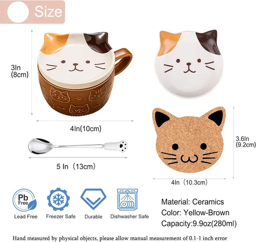 Miniatura 4 de Regalos para mujeres, tazas de café Kawaii con tapas, regalos de Navidad y cumpleaños para niñas, amigos, niños, hombres, esposa, mamá, abuela