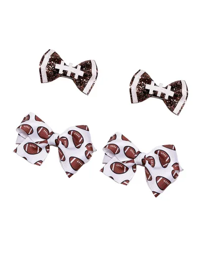 Miniatura 7 de BBTDIN Baby Football Turban Headband Girl Football Bows Baby Football Hair Band Bow BBG19 (3 Pcs-F1)
