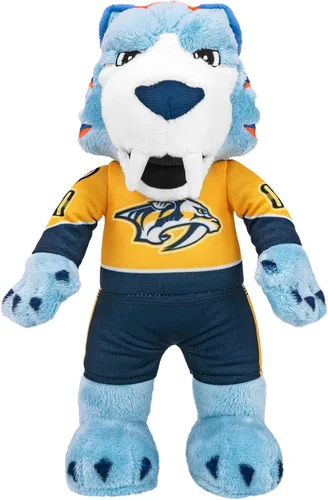 Miniatura 32 de Bleacher Creatures Anaheim Ducks Wild Wing - Figura de peluche de mascota de la NHL de 10 pulgadas (uniforme triangular verde azulado), una mascota