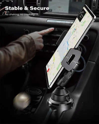 Miniatura 5 de APPS2Car Soporte para portavasos para iPad, brazo de aleación ajustable para automóvil, soporte para tableta, viaje por carretera, esencial