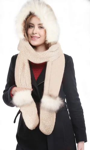 Miniatura 2 de Bellady Bufanda cálida con capucha para invierno, bufanda para la cabeza, calentador de cuello, gorro con capucha