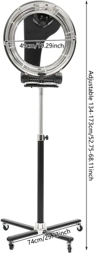 Miniatura 6 de Secador de pelo infrarrojo profesional orbiting de 1000 W - Secador de salón giratorio independiente con base giratoria giratoria, 3 funciones + 6
