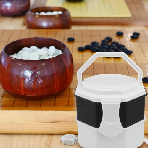 Miniatura 3 de TOYANDONA Go Game Bowl con cerradura y asa, soporte para piezas de ajedrez, piedras de juego, contenedor de almacenamiento de ajedrez