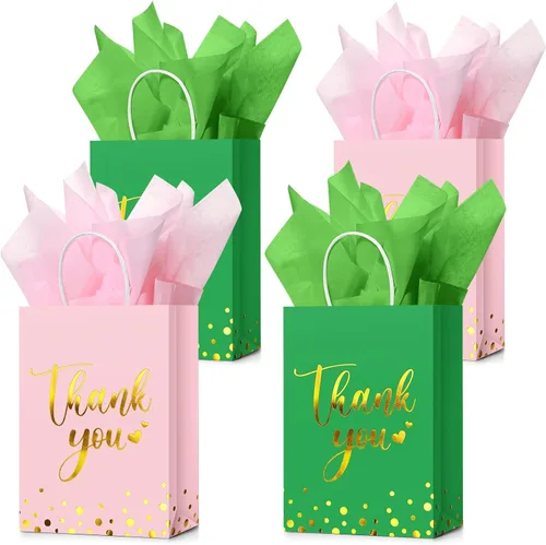 Miniatura 25 de Tinlade 30 bolsas de regalo de agradecimiento con papel de seda dorado con asa para graduación, negocios, compras, boda, ducha, regalos de fiesta