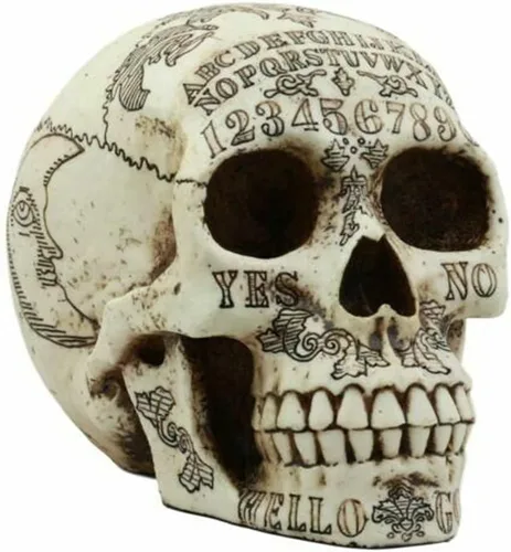 Ebros Paranormal Ouija Spirit - Figura de calavera mediana sobrenatural, escultura ocultista como decoración del hogar, centro de mesa de fiesta de