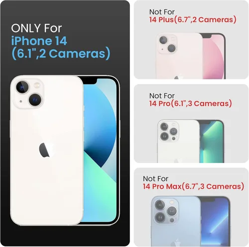 Miniatura 6 de FireNova Funda diseñada para iPhone 14, funda de silicona mejorada [protección de cámara] con [2 protectores de pantalla], forro interior de Azul