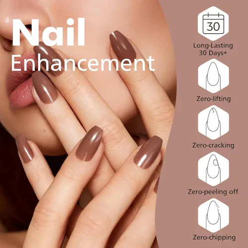 Miniatura 6 de TONITU G · Juego de 6 esmaltes de uñas de gel de gelatina, color rosa pálido, rosa pálido, rosa polvoriento, melocotón, malva, gris topo, kit