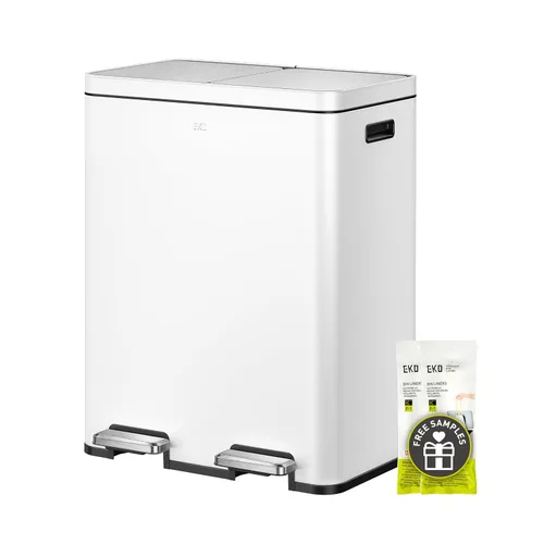 Miniatura 16 de EKO EcoCasa II - Bote de basura doble de 36 L + 24 L con cubo de reciclaje, cubo de basura de acero inoxidable con tapa, compartimento desodorante