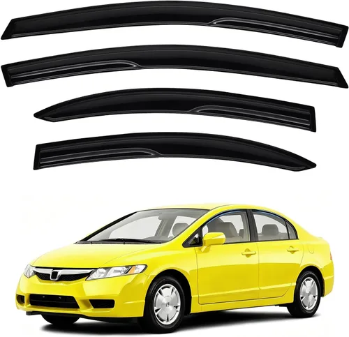 Civic - Protectores de lluvia – Viseras de ventana para Honda Civic 2006-2011 modelo Sedan de 4 puertas, protectores de lluvia para ventana lateral