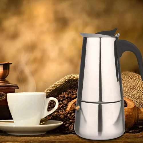 Miniatura 9 de elabo Máquina de café expreso y olla Moka para estufa de gas o cerámica eléctrica, cafetera italiana para espresso italiano, capuchino y café
