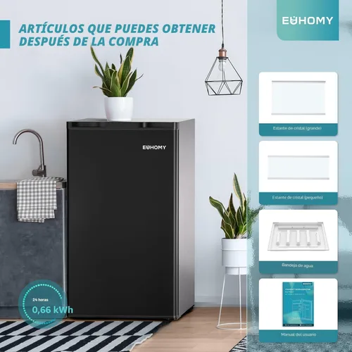 Miniatura 6 de EUHOMY Mini Refrigerador de 3.2 Pies Cúbicos con Congelador, Refrigerador Compacto de Una Sola Puerta, Termostato Ajustable, Mini Refrigerador