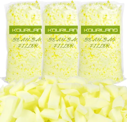 Miniatura 15 de Relleno de puf de 5 libras, repuesto de espuma viscoelástica triturada con gel de enfriamiento, relleno de espuma suave y de alta resistencia