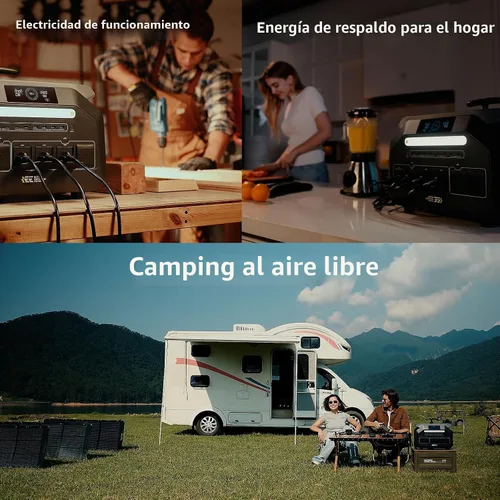 Miniatura 8 de Estación de energía portátil IEE de 3200 W P3200, generador solar de 2048 Wh, carga de CA de 1800 W y carga solar de 1000 W, estación de energía
