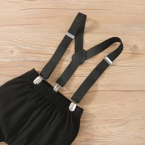 Miniatura 29 de Ropa divertida para el primer cumpleaños para bebé, ropa para bebé, con corbatín, mameluco, pantalones, conjunto de tirantes, trajes de pastel