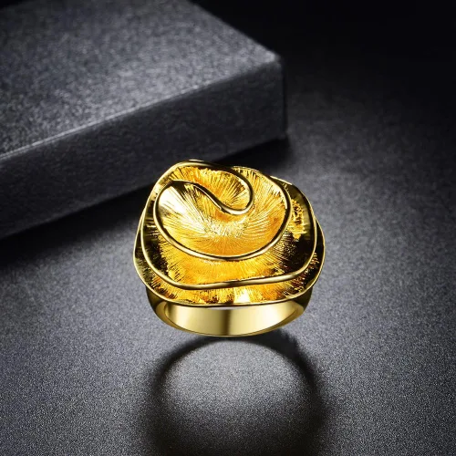 Miniatura 4 de Aprilery Anillos de oro y plata para mujer, anillos gruesos chapados en oro, anillos cuadrados de metal ancho, anillos cuadrados de cóctel, regalos