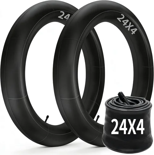 2 Pack of Fat Tire Bike Inner Tubes, 20/24/26 X4.0 Heavy Duty Bike Tube, Inner Tube with 32mm Schrader Valve for Snow Mountain Bike E-Bike