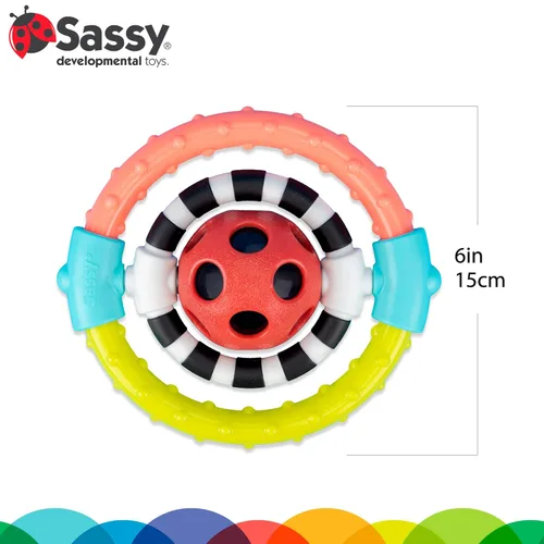Miniatura 4 de Sassy Anillo flexible giratorio y masticable con giradores de doble acción, para mayores de 0 meses