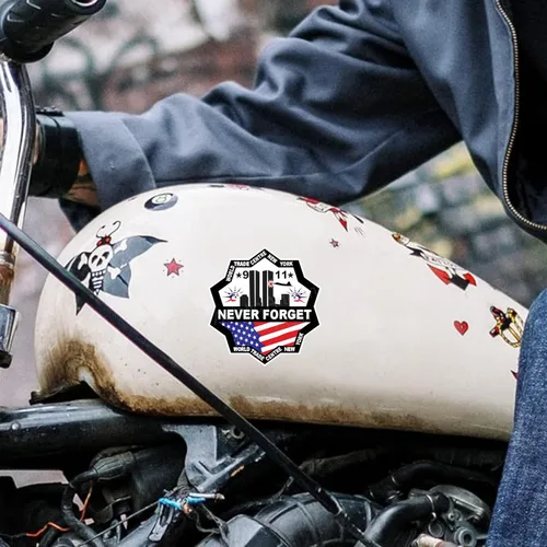 Miniatura 3 de PK 2 Asiatic Artisan - 9/11 Never Forget 9-11 - Adhesivo de vinilo conmemorativo para autos, camiones, camionetas, paredes, laptop, taza, botella